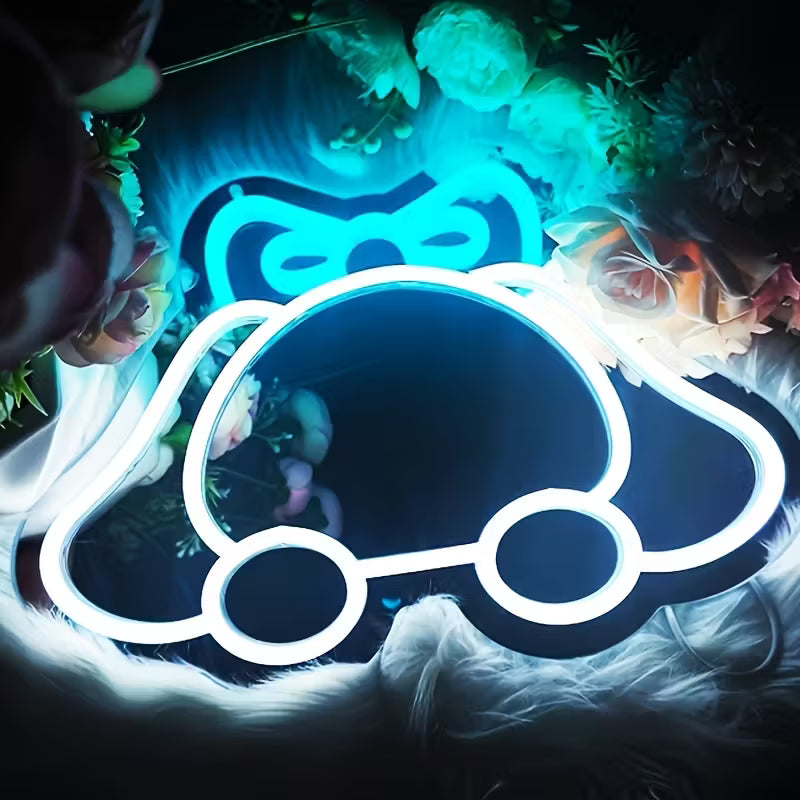 Cinnamoroll LED Makeup Mirror with Adjustable Brightness – USB-Powered Anime