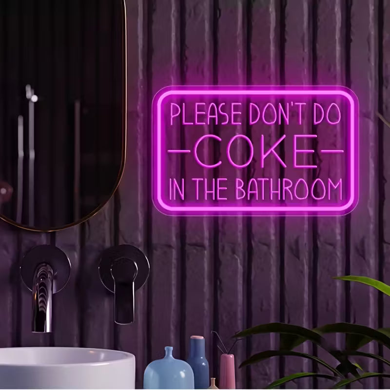 1pc USB Powered LED Neon Light, Please Don't Do In The Bathroom Neon Sign, For Wall Decoration, Party Decoration, Bathroom, Christmas Gift