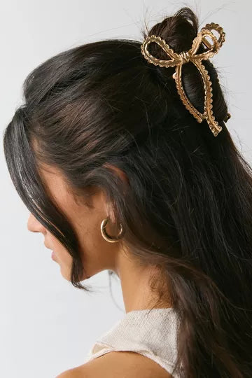 Juliette Metal Hair Bow Claw Clip