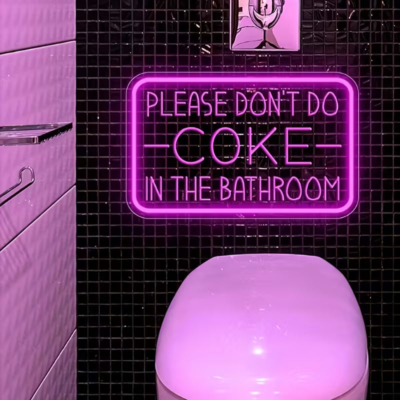 1pc USB Powered LED Neon Light, Please Don't Do In The Bathroom Neon Sign, For Wall Decoration, Party Decoration, Bathroom, Christmas Gift