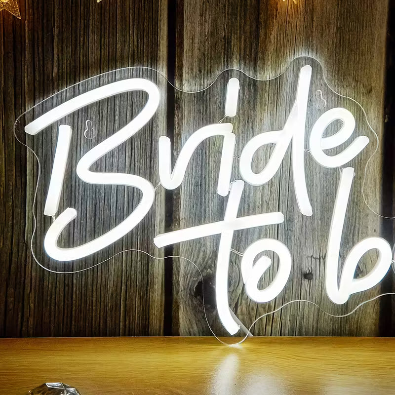 Romantic Bride To Be LED Neon Sign - USB Powered Wall Art for Bedroom Decor