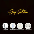 Stay Golden LED Neon Sign - USB-Powered Wall Art with Adjustable Brightness