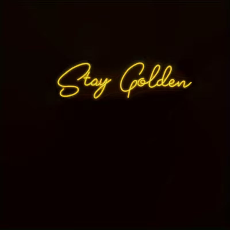 Stay Golden LED Neon Sign - USB-Powered Wall Art with Adjustable Brightness