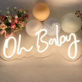 Oh Neon Sign - USB-Powered LED Wall Decor with Adjustable Brightness, Warm White Glow, 16.4x8.2 Inches - Perfect for Bedroom, Birthday Parties & Weddings, Plastic Material, Easy Wall Mount, Neon Signs for Wall Decor