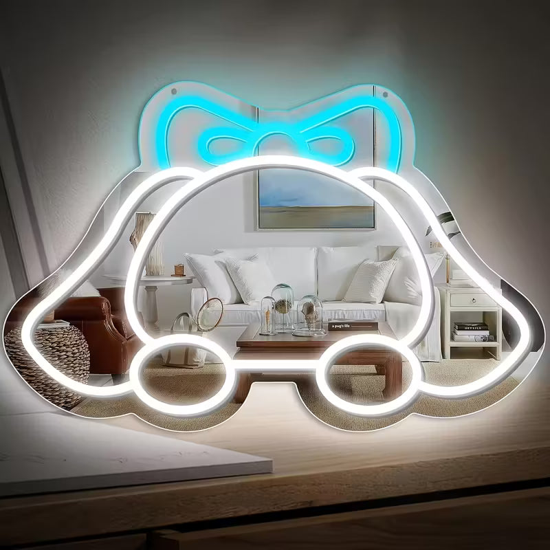 Cinnamoroll LED Makeup Mirror with Adjustable Brightness – USB-Powered Anime