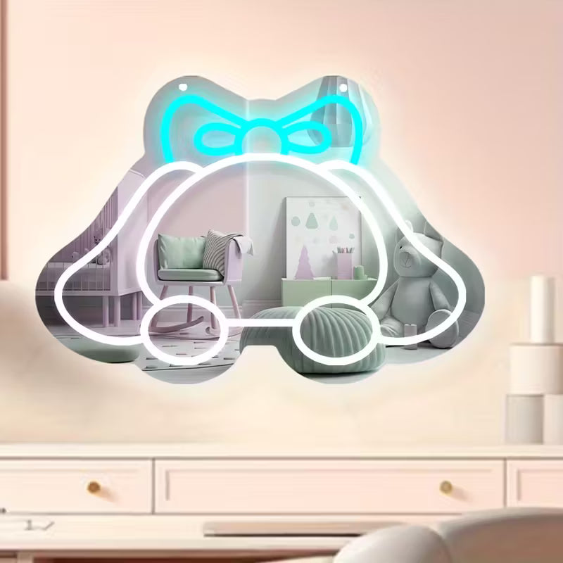 Cinnamoroll LED Makeup Mirror with Adjustable Brightness – USB-Powered Anime