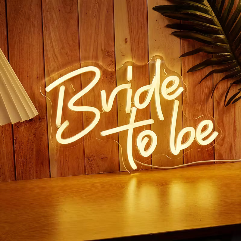 Romantic Bride To Be LED Neon Sign - USB Powered Wall Art for Bedroom Decor