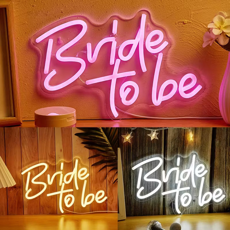 Romantic Bride To Be LED Neon Sign - USB Powered Wall Art for Bedroom Decor