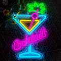 Cocktail Neon Signs, Wine Glasses LED Signs Neon Signs, Suitable for Restaurant Decoration
