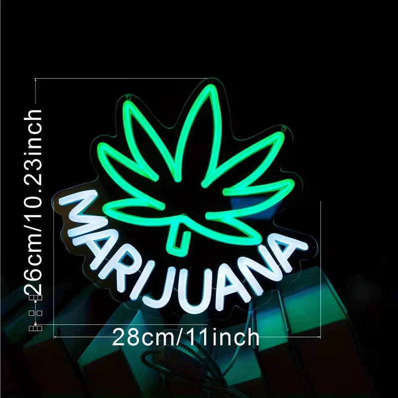 Chic Leaf Weed LED Neon Sign -USB Interface Electronic lamp USB
