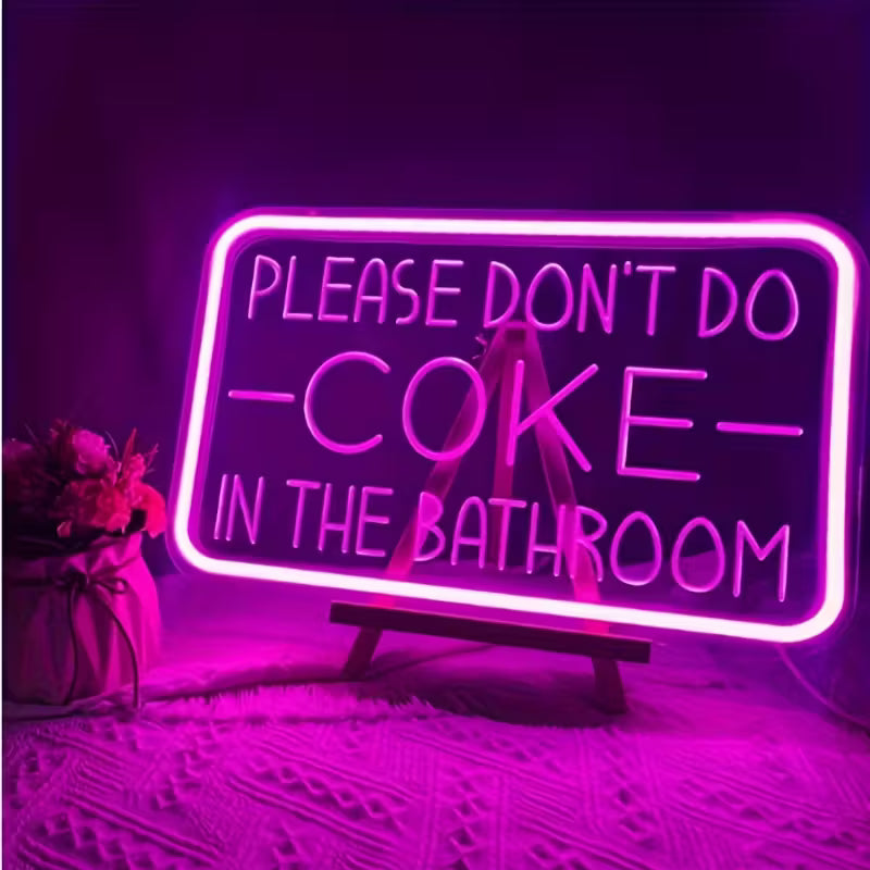 1pc USB Powered LED Neon Light, Please Don't Do In The Bathroom Neon Sign, For Wall Decoration, Party Decoration, Bathroom, Christmas Gift