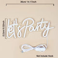 1pc LED Wall Hanging Neon Sign - Let'S Party, 5V USB Powered, Plastic Material, No Battery, Bedrooms