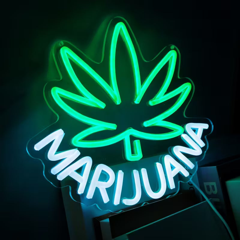 Chic Leaf Weed LED Neon Sign -USB Interface Electronic lamp USB