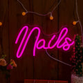 1pc Nails Neon Light Sign - Neon Signs for Home, Salon, and Nails Studio with Creative Letter Design and LED Lighting