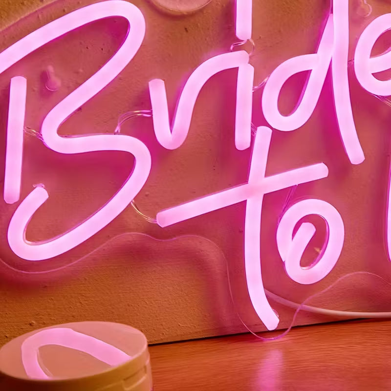 Romantic Bride To Be LED Neon Sign - USB Powered Wall Art for Bedroom Decor