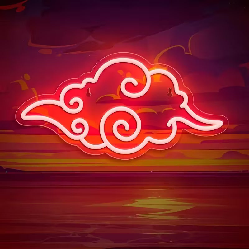 Vibrant Red & White 1pc Anime Neon Sign Light - Cool Gaming Ambiance Lighting