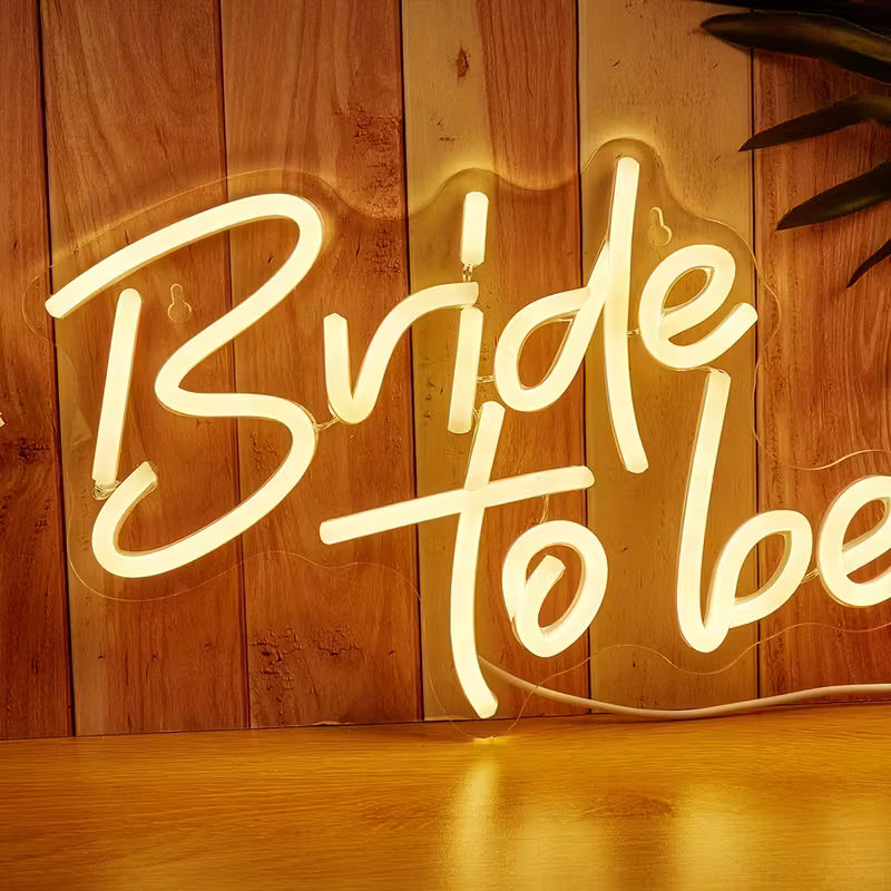 Romantic Bride To Be LED Neon Sign - USB Powered Wall Art for Bedroom Decor