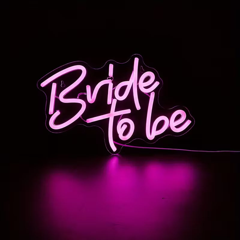 Romantic Bride To Be LED Neon Sign - USB Powered Wall Art for Bedroom Decor