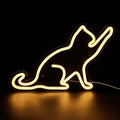 Cat LED Neon Sign - USB Powered Wall-Mounted Bedroom Decor, Warm Yellow Light