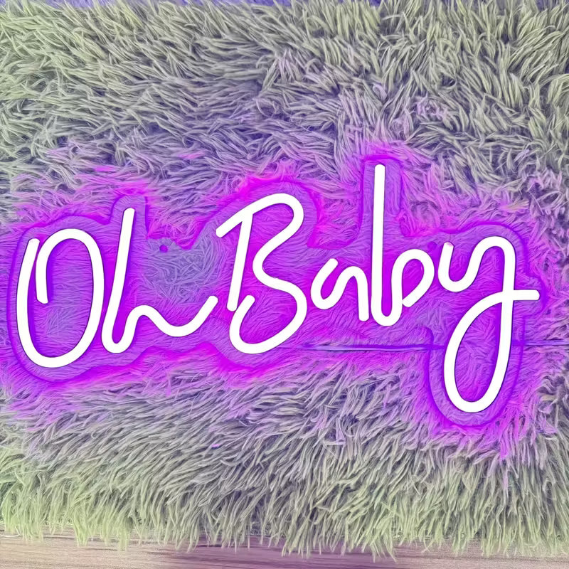 Oh Neon Sign - USB-Powered LED Wall Decor with Adjustable Brightness, Warm White Glow, 16.4x8.2 Inches - Perfect for Bedroom, Birthday Parties & Weddings, Plastic Material, Easy Wall Mount, Neon Signs for Wall Decor