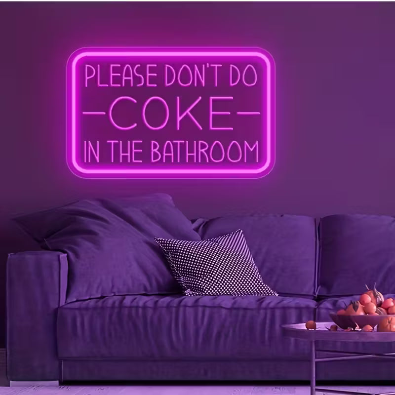 1pc USB Powered LED Neon Light, Please Don't Do In The Bathroom Neon Sign, For Wall Decoration, Party Decoration, Bathroom, Christmas Gift