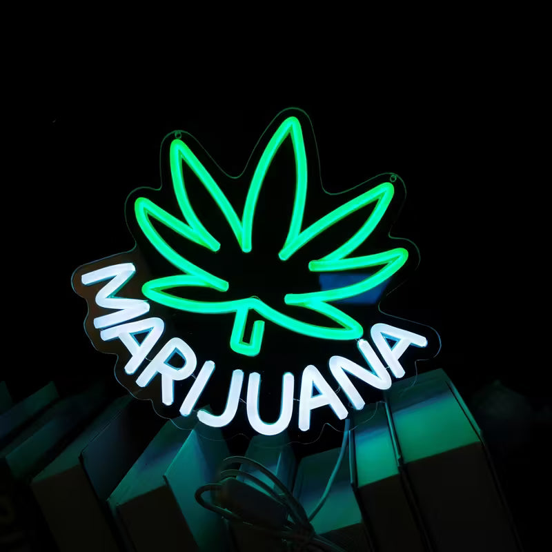 Chic Leaf Weed LED Neon Sign -USB Interface Electronic lamp USB