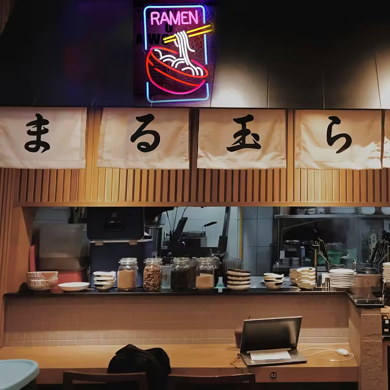 Ramen Neon Sign, LED Ramen Light, USB Powered, Colorful Neon Art Wall Decor for Shops
