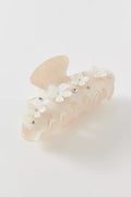 Rhinestone 3D Floral Claw Clip