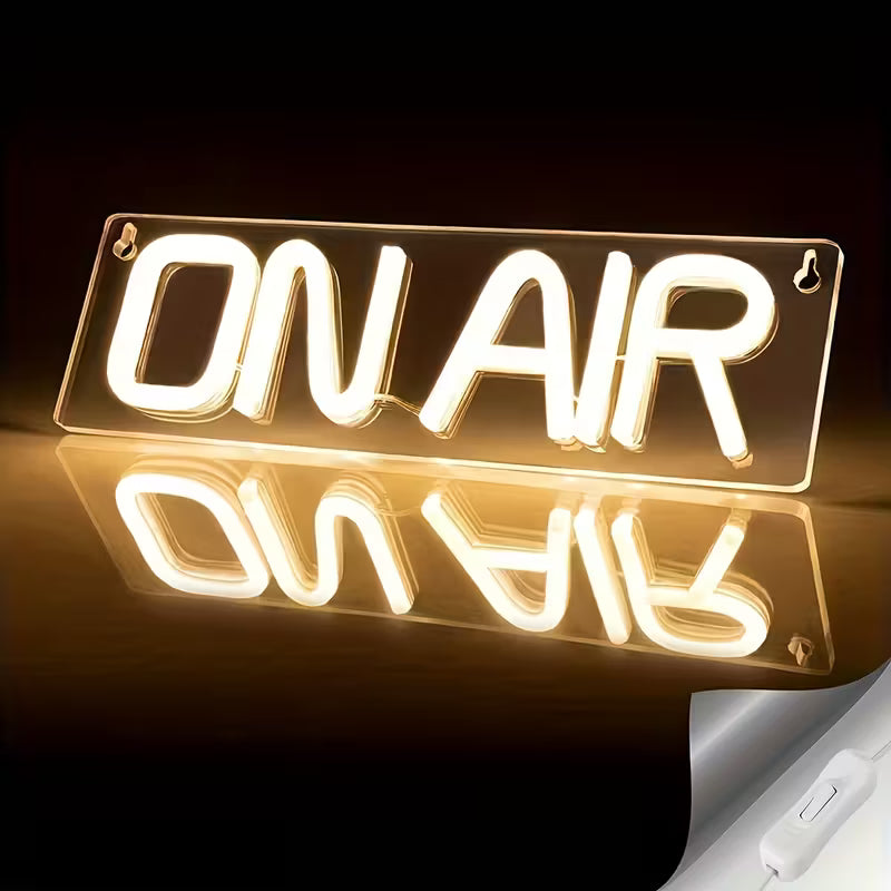 LED Neon 'On Air' Sign - USB-Powered Perfect for Live Streaming, Gaming Rooms & Party Decor
