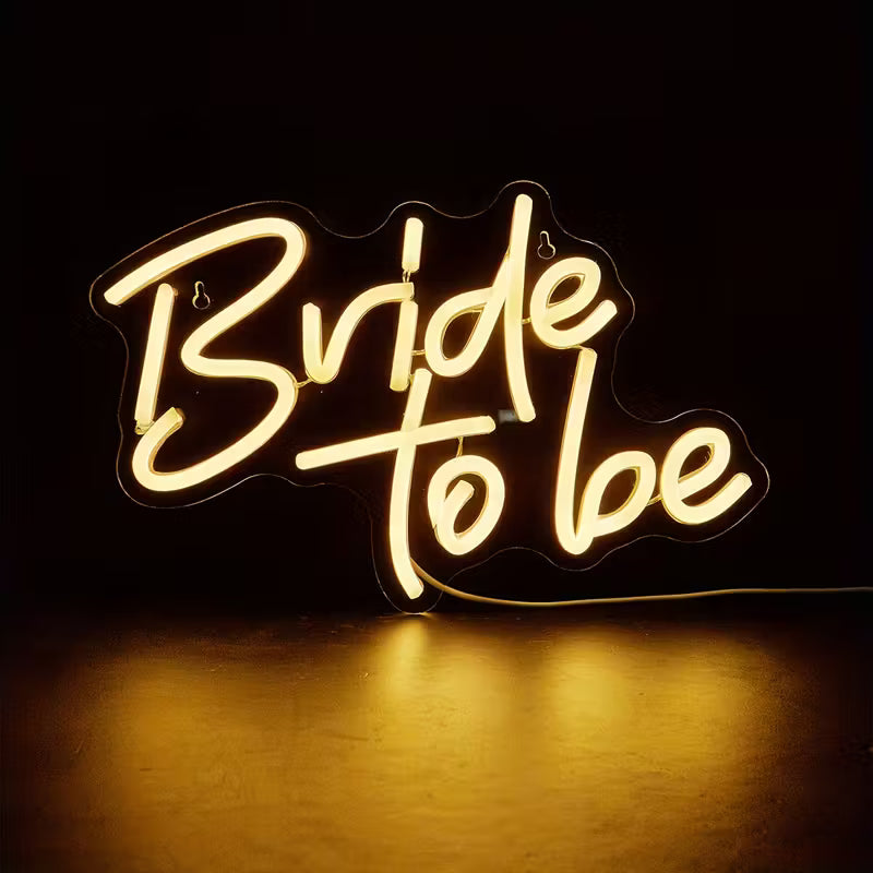 Romantic Bride To Be LED Neon Sign - USB Powered Wall Art for Bedroom Decor