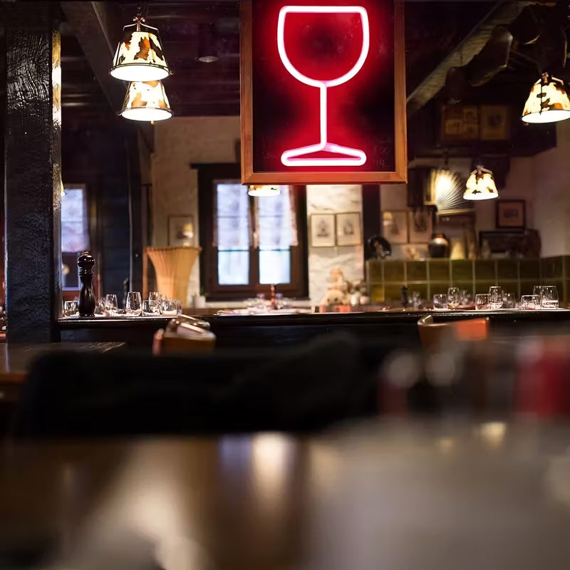 Neon Light Bar - Wine Glass-shaped LED Wall/Table Decor with Red Neon Lighting