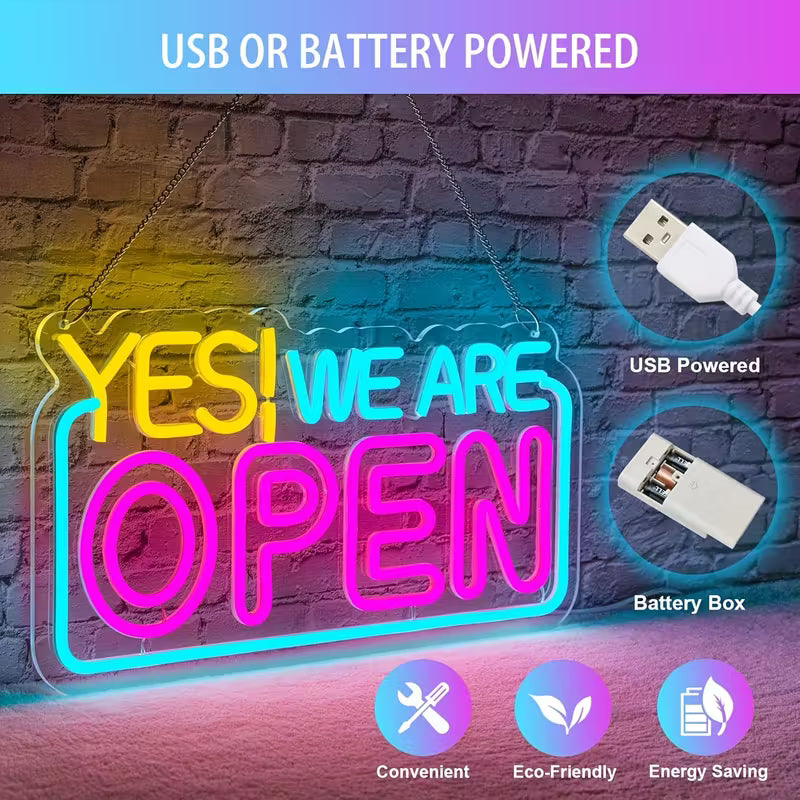 neonlife LED Open Neon Sign | Bright, Adjustable Brightness