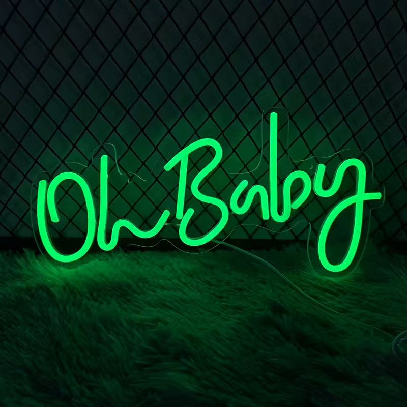 Oh Neon Sign - USB-Powered LED Wall Decor with Adjustable Brightness, Warm White Glow, 16.4x8.2 Inches - Perfect for Bedroom, Birthday Parties & Weddings, Plastic Material, Easy Wall Mount, Neon Signs for Wall Decor