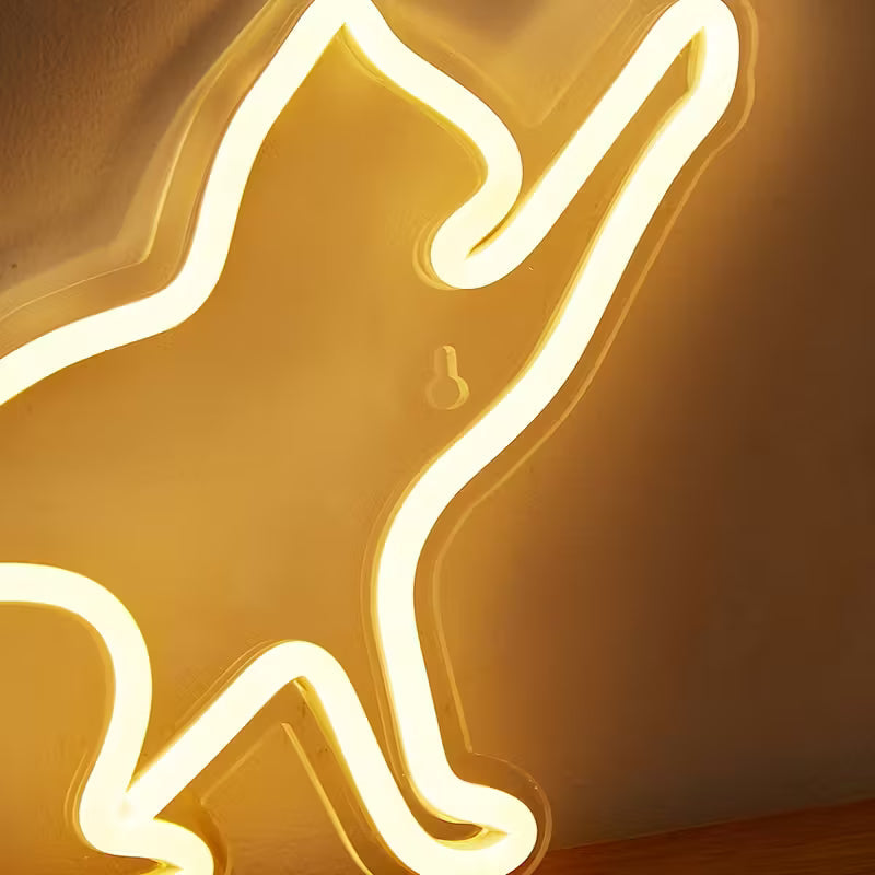 Cat LED Neon Sign - USB Powered Wall-Mounted Bedroom Decor, Warm Yellow Light