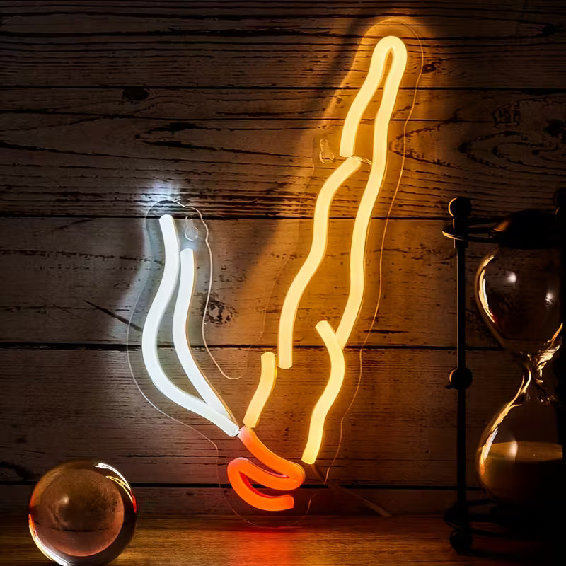 1pc Backboard Led Neon Light Cigarette, Line Switch 5V USB Powered, Multipurpose Decorative Wall Mounted Lights, USB Powered