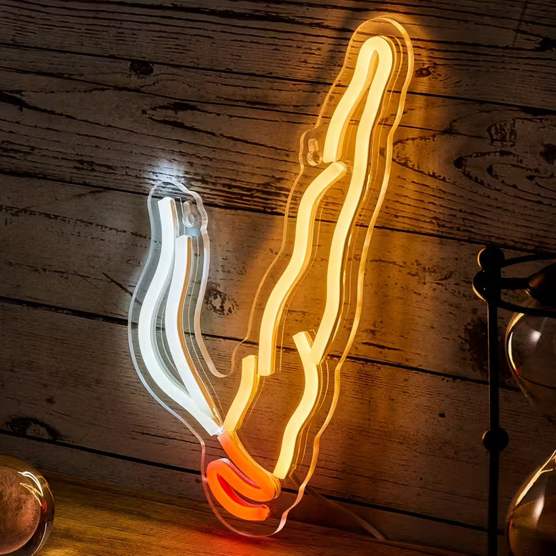 1pc Backboard Led Neon Light Cigarette, Line Switch 5V USB Powered, Multipurpose Decorative Wall Mounted Lights, USB Powered
