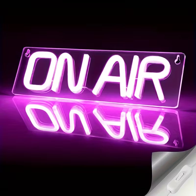 LED Neon 'On Air' Sign - USB-Powered Perfect for Live Streaming, Gaming Rooms & Party Decor